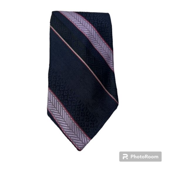 Sims Ltd Kwetz of Boston Vintage Black Purple Silk Blend Neck Tie - Picture 1 of 7